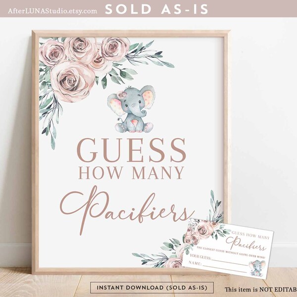 Guess How Many Pacifiers Baby Shower Game - Etsy