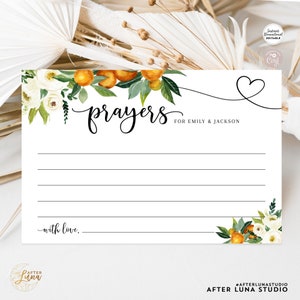 Editável e personalizado Citrus Orange A Little Cutie Orações virtuais de bebê para mães e pais Jogo neutro de gênero para impressão Download instantâneo 248V1