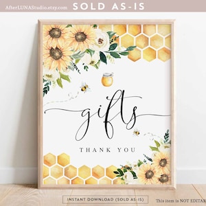 Sunflower Bee Gifts Sign Bride To Bee Meant To Bee Wedding Couple Shower Decor Decoration Digital Printable Instant Download 846BR1