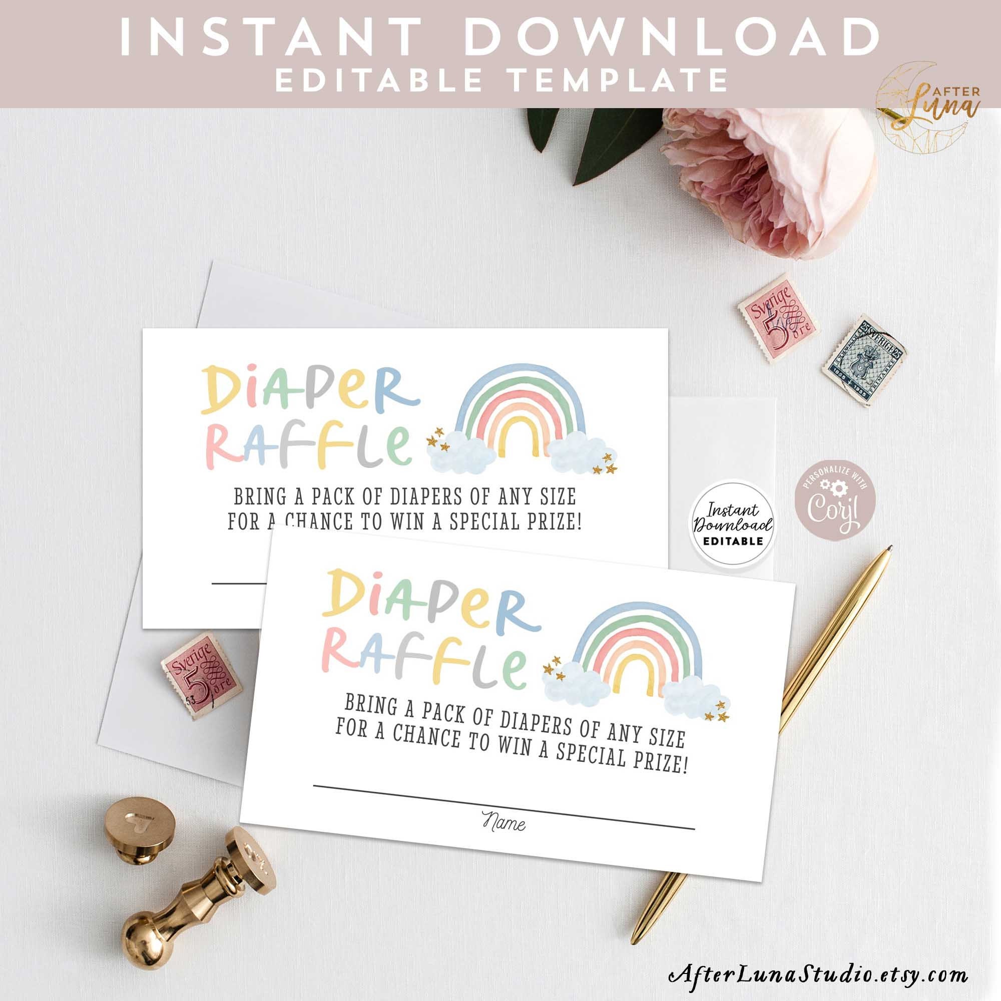 Invitations & Announcements Paper Paper & Party Supplies Rainbow Diaper