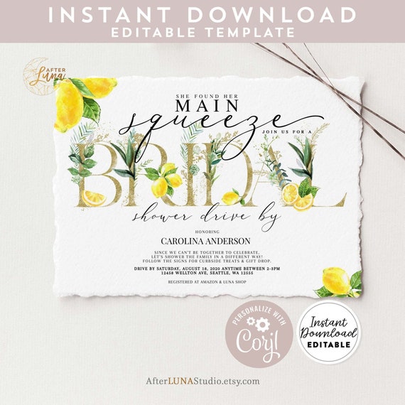 Party Games Lemon Bridal Shower Insert Cards Download Instantly Drive