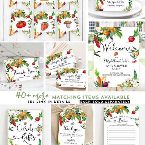 EDITABLE Locally Grown Farm Farmers Market Bingo Game Card Baby Shower Baby Bingo Virtual Shower Games Printable Template shops Download 361V1