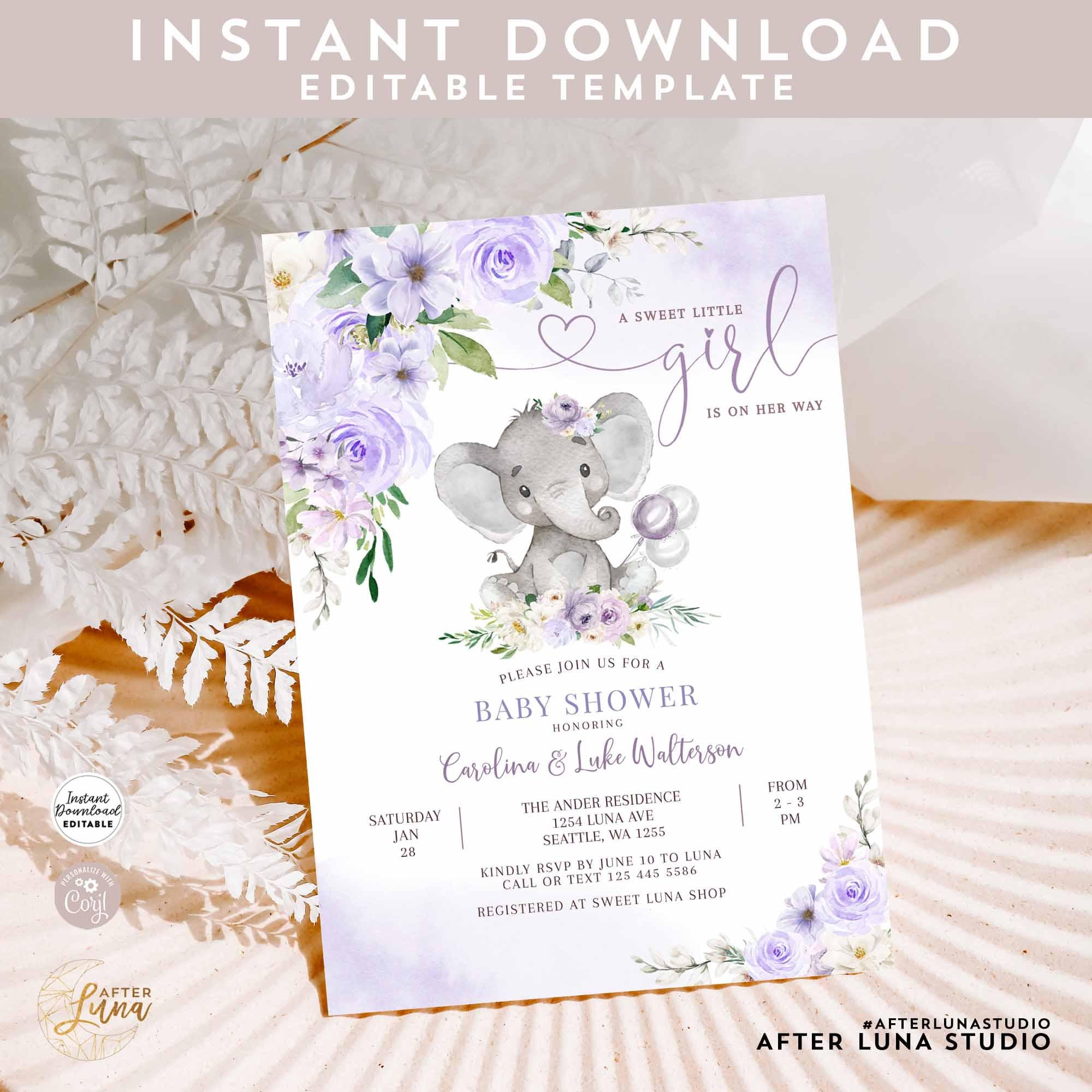 Elephant Baby Shower Invitation