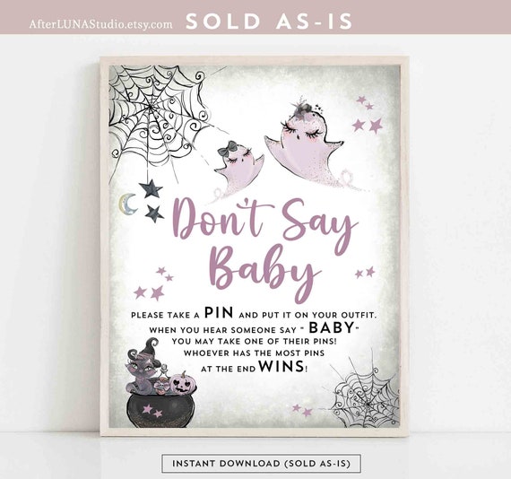 A Little Boo Halloween Baby Shower Game Don't Say Baby Game Baby Shower  Games Printable Instant Download 65BB