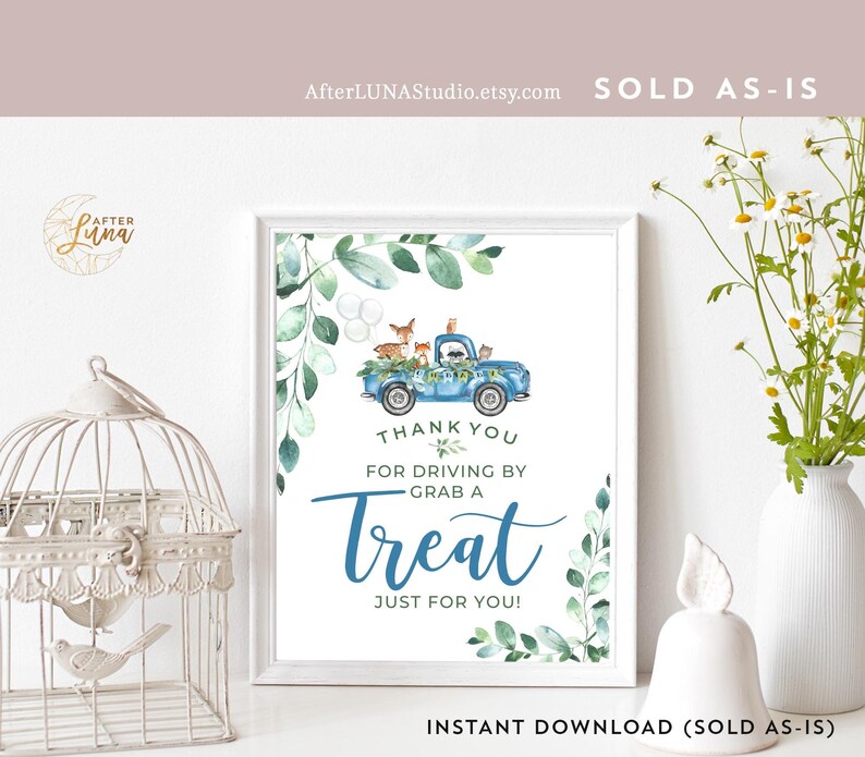 8x10 Woodland Grab A Treat Sign Drive by Shower Sign Etsy