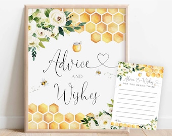 Bee advies en wensen rustieke Bumble Bee Bridal To Bee bedoeld om Bee bruidspaar douche digitale afdrukbare Instant Download 845BR1