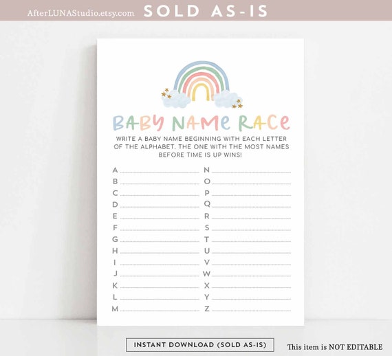 Would She Rather - Printable Rainbow Baby Shower Games