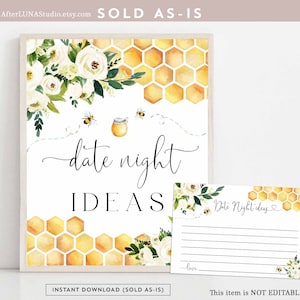 Bee Date Jar Date Night Ideas Rustic Bumble Bee Bridal To Bee Meant To Bee Wedding Couple Shower Digital Printable Instant Download 845BR1