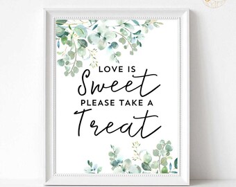 Love is Sweet Printable Sign Please Take a Treat Decal - Etsy