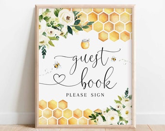 Bee Guestbook Sign Bride To Bee Meant To Bee Wedding Couple Bridal Shower Decor Decoration Digital Printable Instant Download 845BR1