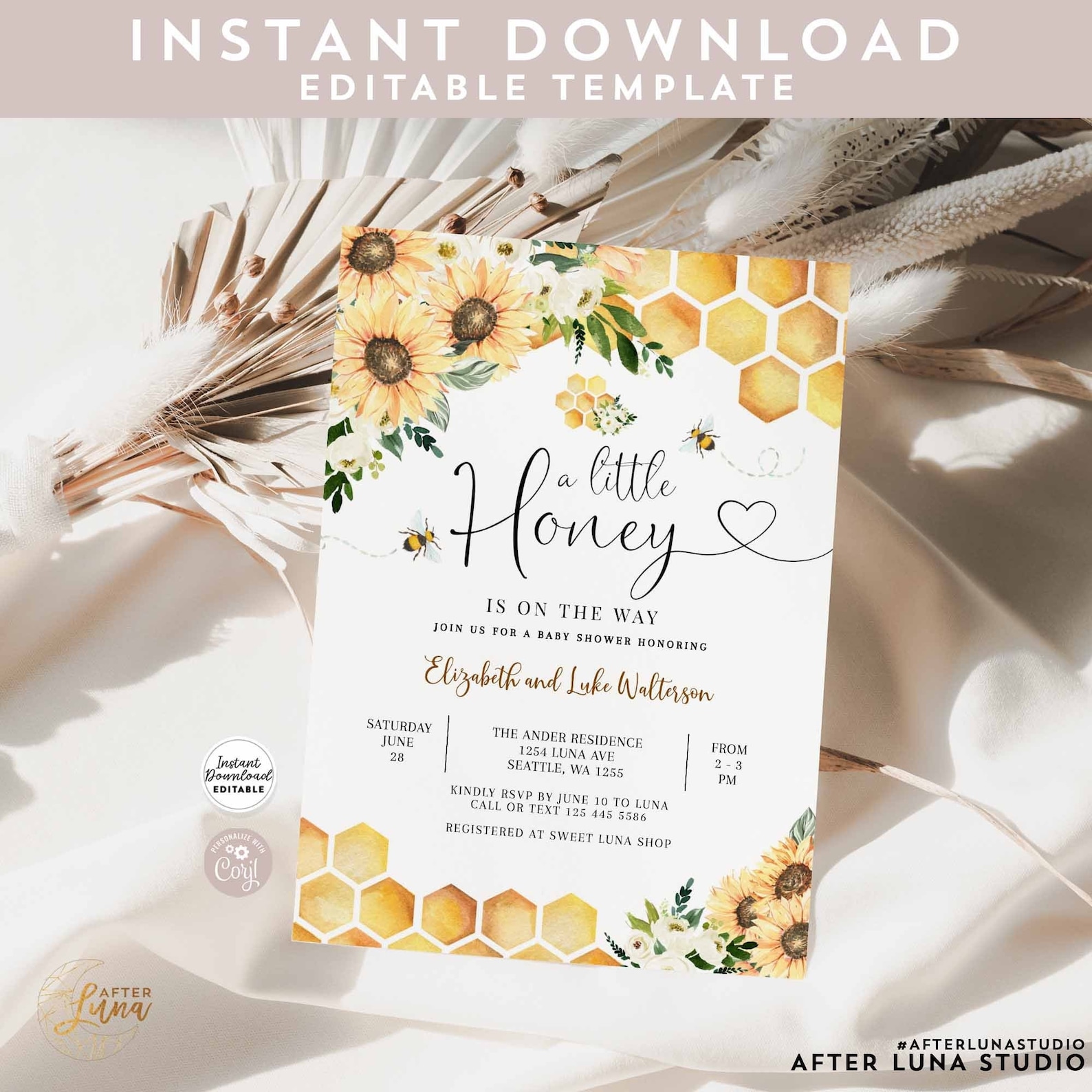 a little honey is on the way invitations