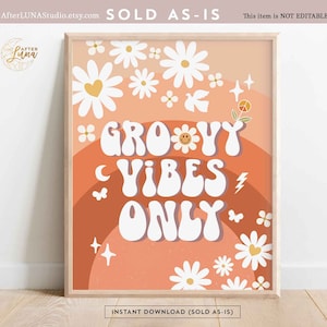 Fall Groovy Birthday Party Decor 70&#39; Daisy Groovy Vibes enige teken Boho Hippie Groovy één twee Groovy douche decoratie Instant Download 665K1