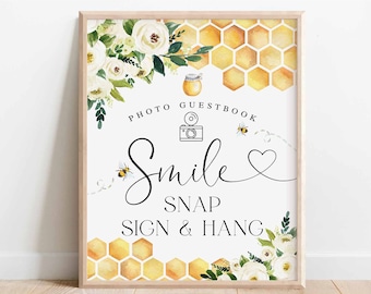Bee Photo Guestbook Sign Bride To Bee Meant To Bee Wedding Couple Bridal Shower Decor Decoration Digital Printable Instant Download 845BR1