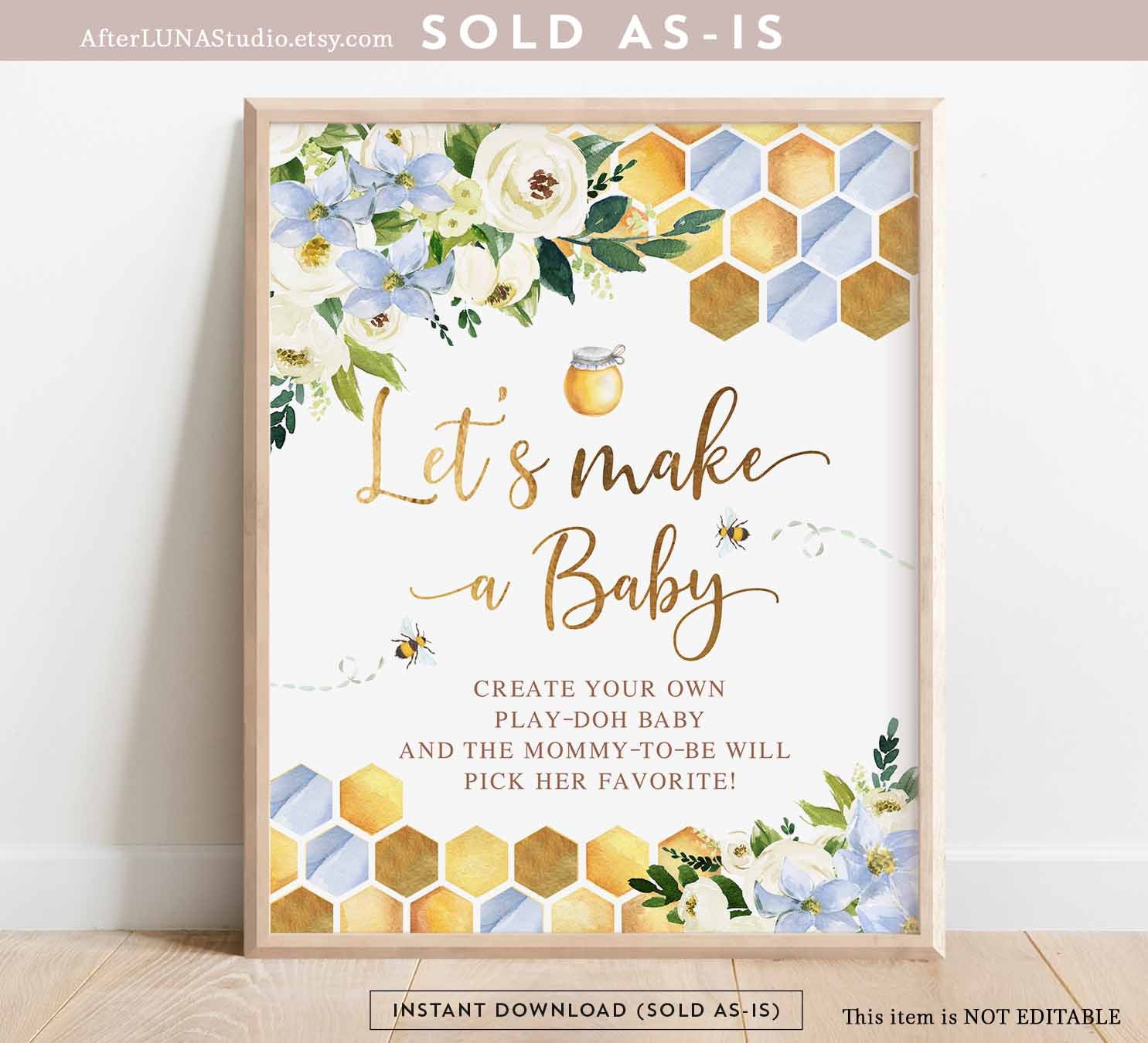 Blue Bee Let's Make A Baby Play Doh Game Rustic Gender - Etsy