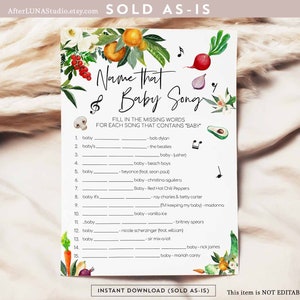 Cultivé localement nom que bébé chanson Baby Shower Farmers Market Virtual Baby Shower saupoudrer jeu imprimable numérique Téléchargement instantané 361V1