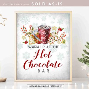 Segno di pipistrello di cioccolata calda Segno di barra di cioccolata calda Compleanno Natale Rustico Festa Decorazione della tavola Decorazione Segno Download immediato X747