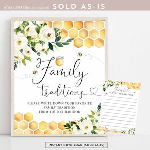 Bee Baby Douche Familie Traditie Teken en Kaartspel Genderneutraal Onthullen Baby Douche Spel Afdrukbare Instant Download 845V1