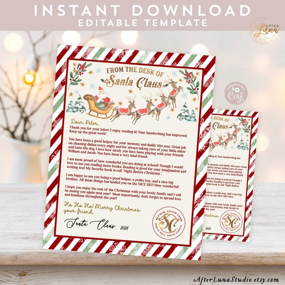 Christmas Santa Approved Letter: Xmas Santa's Sleigh Official