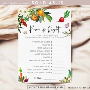 Le prix de la baby shower de fruits cultivés localement est correct Farmers Market Virtual Baby Shower Sprinkle Game Imprimable Téléchargement instantané numérique 361V1