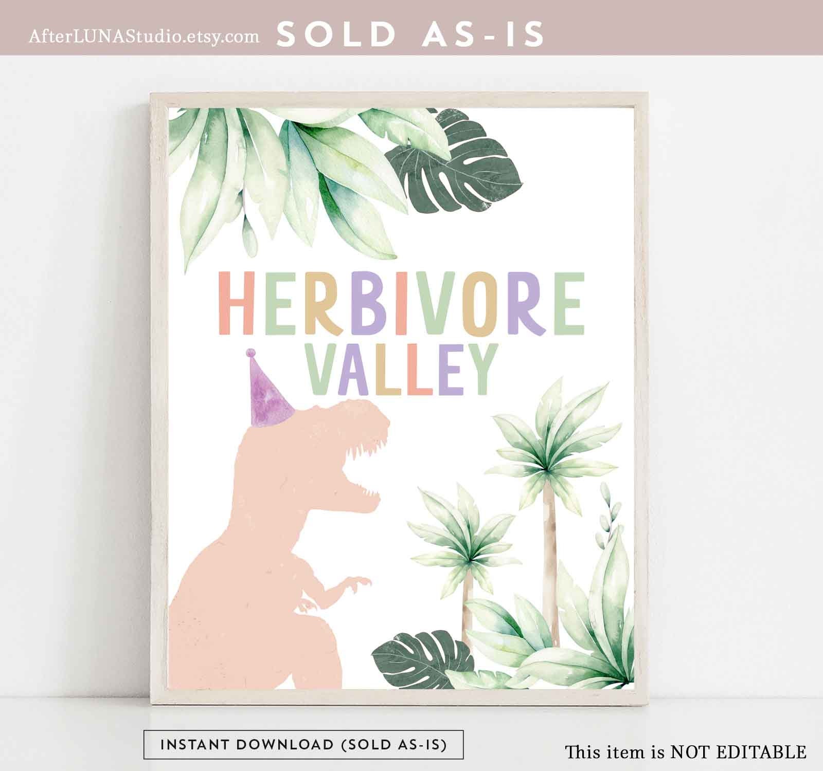 Pink T Rex Two Rex Three Rex Birthday Herbivore Valley Food Table Decor Sign Jurassic Birthday Decor Printable Instant Download 244V2