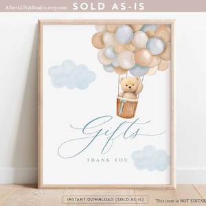 Boy Teddy Bear Mongolfiera Baby Shower Decor Regali Possiamo Beary Wait Decor Digitale stampabile Download immediato 905V1