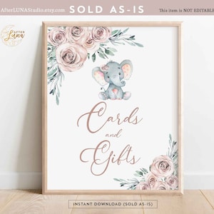 Cadeaux et cartes Boho Boho mauve éléphant rose petite cacahuète signe fille bohème baby shower Decor décors Téléchargement instantané numérique 274V1