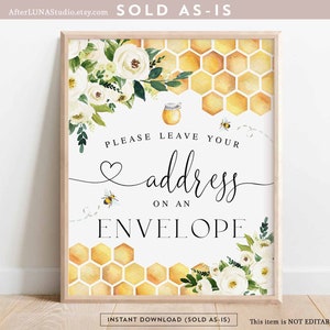 Bee Address Sign Address an Envelope Sign Bride To Bee Meant To Bee Wedding Couple Shower Decor Decoration Printable Instant Download 845BR1