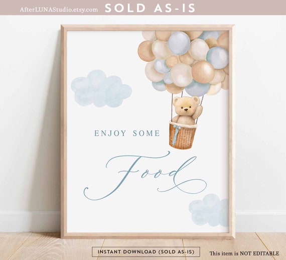 Buy Boy Teddy Bear Hot Air Balloon Baby Shower Decor Enjoy Some