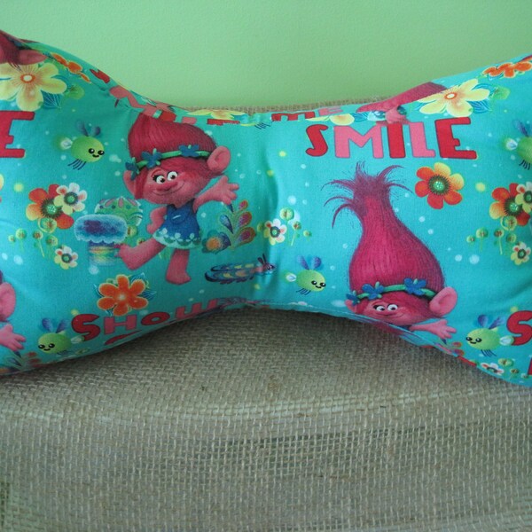 Trolls Print Bone Neck Pillow - Cotton Fabric