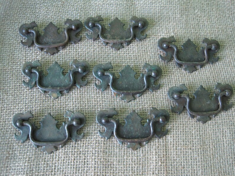 Antique Brass Chippendale Winged Style Drawer Pulls Set of 8 Etsy