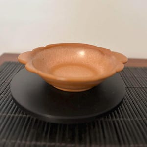 VTG Frankoma Pottery Bowl w/ Scalloped Edge 30B Plainsman Brown - 7" D x 2" H