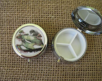 Golf Themed Three-Compartment Pill Box (Choose your image)