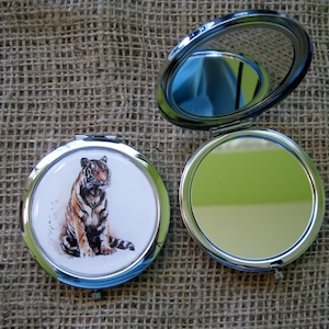 Tiger Themed Compact Mirror (Choose your image)