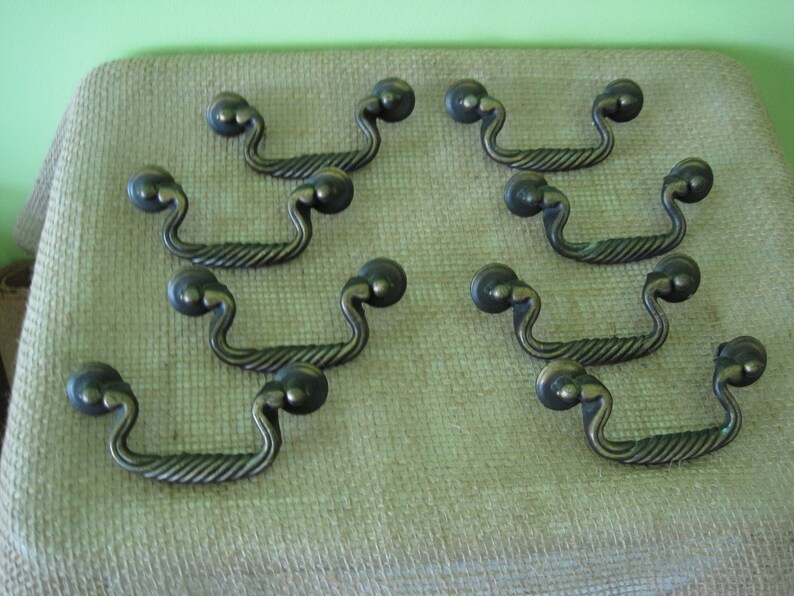 Forged Antique Brass Drawer Pulls With Markings Canada Ch 3370 Etsy