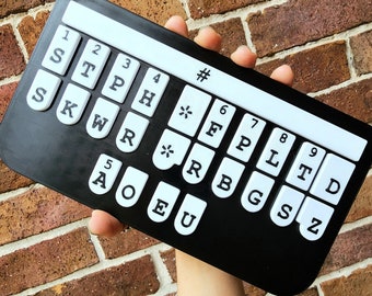 Quadro de prática de estenografia com legenda | Suporte de exibição incluso | The BonkaBoard