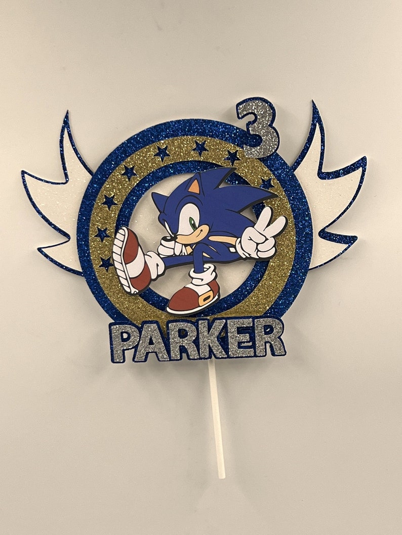 Super Sonic Birthday Cake Topper Personalized Sonic Cake Etsy