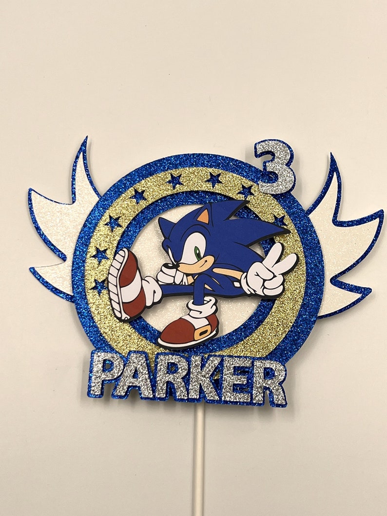 Super Sonic Birthday Cake Topper Personalized Sonic Cake Etsy
