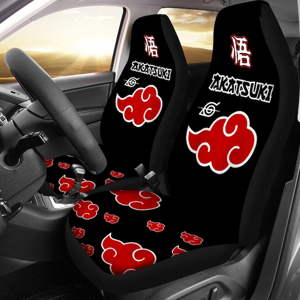 Anime / Manga, Universal Car Seat Cover, Anime Red Cloud Pattern Car Seat Covers for Anime Fans (Set of 2) -https://kovenkhaos.com/