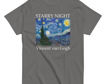 Van Gogh Starry Men&#39;s classic tee - Aesthetic Inspired Fashion Vintage Art Print Gift for Art Lover
