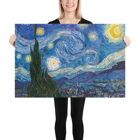 Vincent van Gogh  Starry Night  Poster - Aesthetic Inspired Wall Art Vintage Art Print Gift for Art Lover