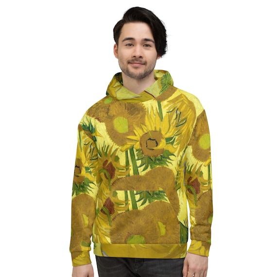 Unisex Hoodie  Vincent van Gogh  SunFlowers in a Vase - Aesthetic Inspired Fashion Vintage Art Print Gift for Art Lover