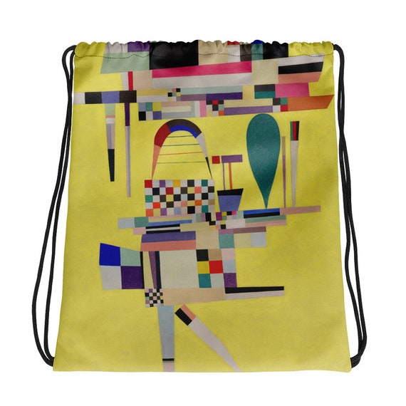 Drawstring Bag  Kandinsky  Composition - Aesthetic Inspired Fashion Vintage Art Print Gift for Art Lover