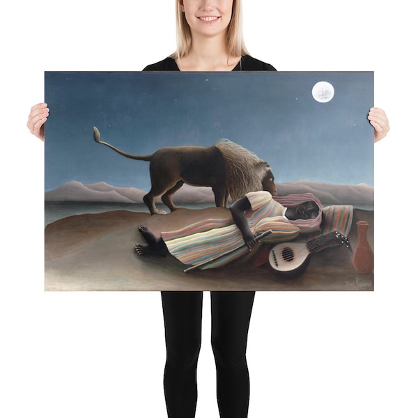 Poster Douanier Rousseau Die schlafende Zigeunerin - Ästhetik inspirierte Wandkunst Vintage Kunstdruck Geschenk für Kunstliebhaber