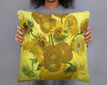 Cuscino decorativo con girasoli di Van Gogh – Un'opera d'arte floreale per la casa, un regalo perfetto per gli amanti dell'arte.