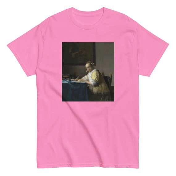 Lady Writing Vermeer Men's classic tee - Aesthetic Inspired Fashion Vintage Art Print Gift for Art Lover