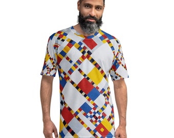 Piet Mondrian Victory Boogie Woogie Men's T-Shirt – Abstract De Stijl Wearable Art Tee Gift for Art Lovers