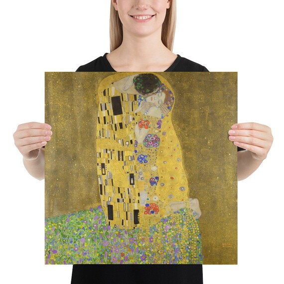 Poster  Gustav Klimt  The Kiss - Aesthetic Inspired Wall Art Vintage Art Print Gift for Art Lover