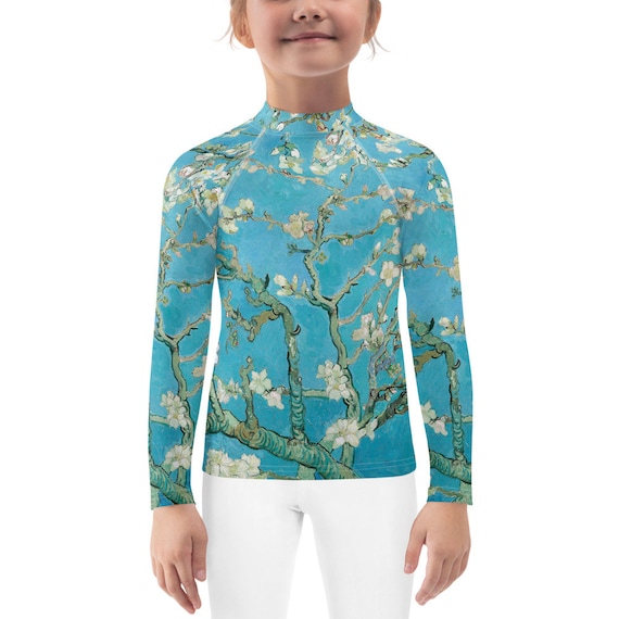 Kids Rash Guard  Vincent van Gogh  Almond Blossom - Aesthetic Inspired Fashion Vintage Art Print Gift for Art Lover