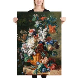 Poster - Wandkunst - Wohnkultur - Jan van Huysum Stillleben mit Blumen - Ästhetik inspirierte Wandkunst Vintage Kunstdruck Geschenk für Kunstliebhaber