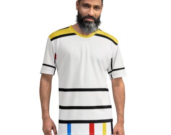 Mondrian Place de la Concorde Men's T-Shirt – Abstract Wearable Art Tee and Gift for Art Lovers